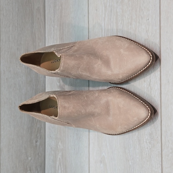 Lucky Brand Women Tresee Ankle Pointed toe heels leather boots shoes sz 8.5M - Picture 3 of 11